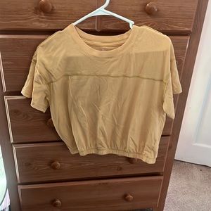 Yellow Cropped Shirt, Size Medium